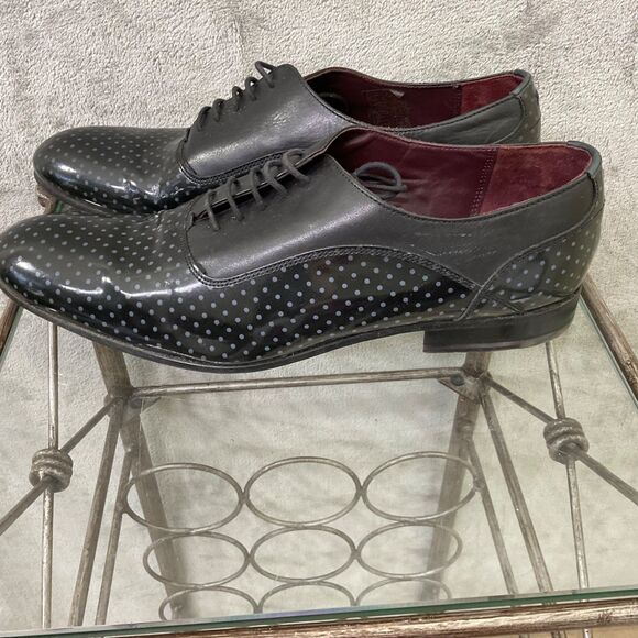 Ted Baker London Mens  Leather Lace-Up  Shoes Men’s Size 11.5 Black polka dot main image 5